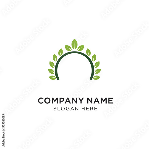 Green Leaf Logo Design Template.