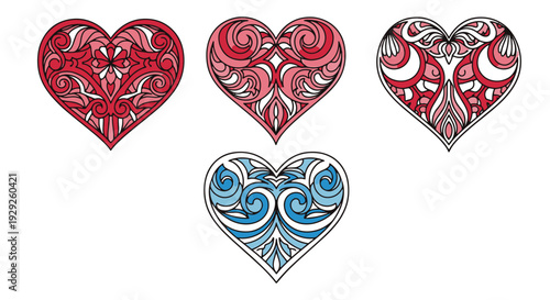 Ornamented Heart modern abstract art vector