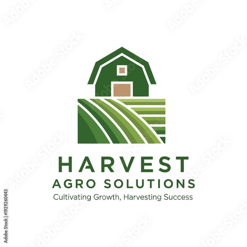 Green Barn Logo with Agricultural Fields.