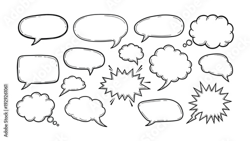 Dialogue Bubbles: A variety of speech bubbles. Use it to indicate conversation and dialog.