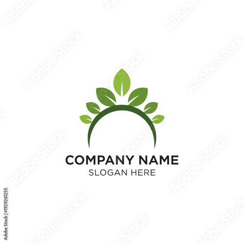 Green Leaves Logo Template Design Element.