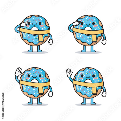 Cartoon blueberry muffin characters with different gestures and facial expressions