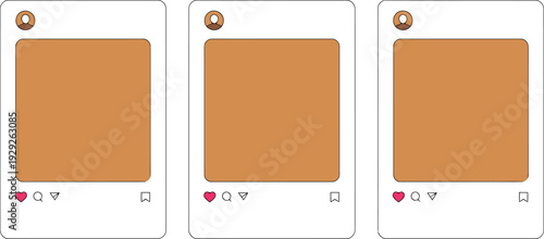 Social Media Posts Template with Orange Background and Engagement Icons