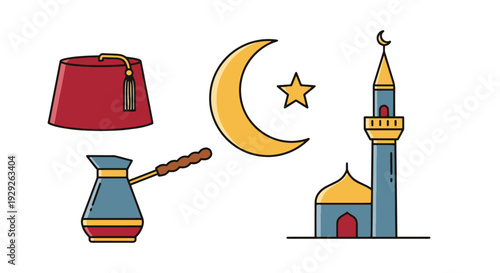 Ottoman Line art creative modern smooth illustration