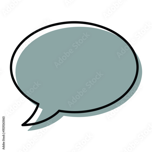Dialogue bubble: A simple, sleek speech bubble illustration, perfect for conveying thoughts, ideas, and conversation in a clean, modern style.