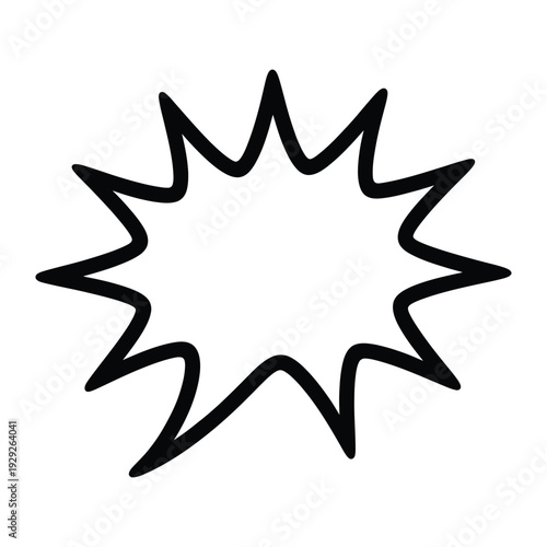 Explosion Icon: A simplistic yet dynamic graphic element, depicting an explosive burst. It is perfect for conveying energy, excitement, or emphasis.