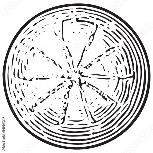 Vintage Sand Dollar Sea Life Engraving Illustration Coastal Marine Fossil Element