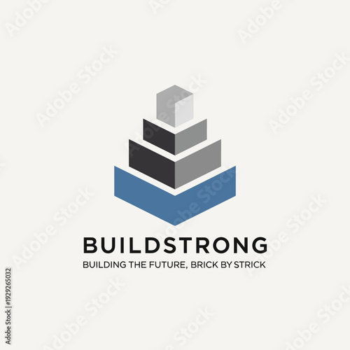 Buildstrong Logo with 3D Brick Structure.