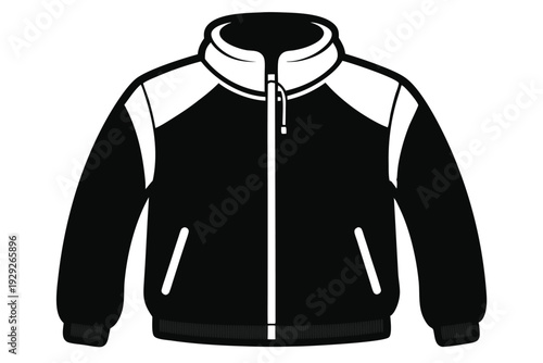 fleece jacket silhouette line art vector illustration