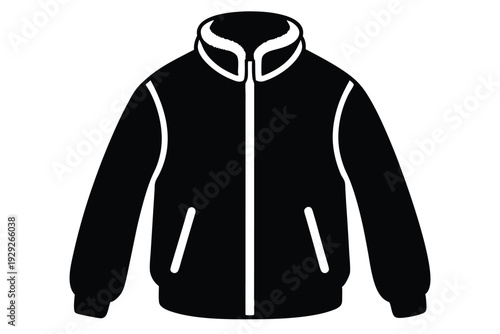 fleece jacket silhouette line art vector illustration