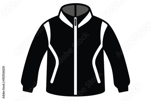 fleece jacket silhouette line art vector illustration