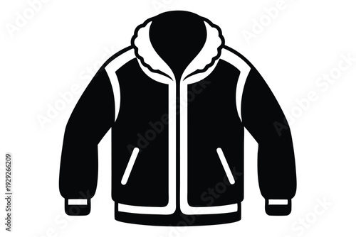 fleece jacket silhouette line art vector illustration