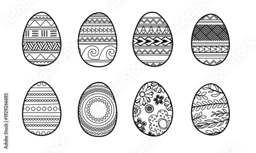 Printable Easter Egg Hunt Colouring Activity Vector Set