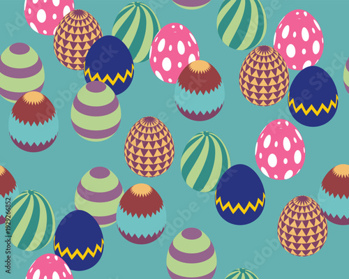 Fancy Easter Egg Colorful Seamless Pattern Background Wallpaper