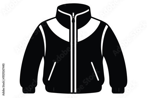 fleece jacket silhouette line art vector illustration