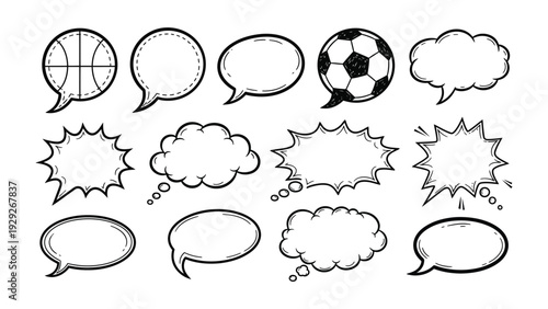 Comic Speech Bubbles: A variety of speech bubbles. Use these for your projects.
