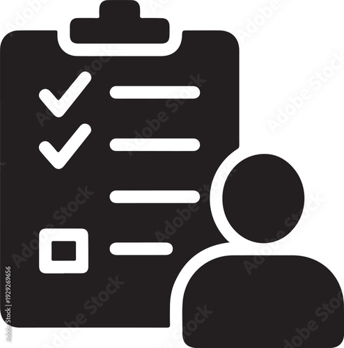A person reviewing a checklist with completed and incomplete tasks isolated on white background, illustration
