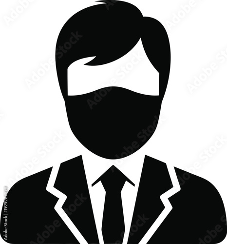 Man Wearing Face Mask Icon Vector Professional Businessman Avatar in Suit. International day of argania
