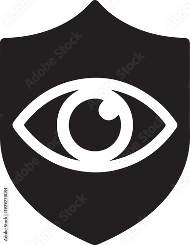 eye symbol in the center, representing vigilance and protection isolated on white background, illustration