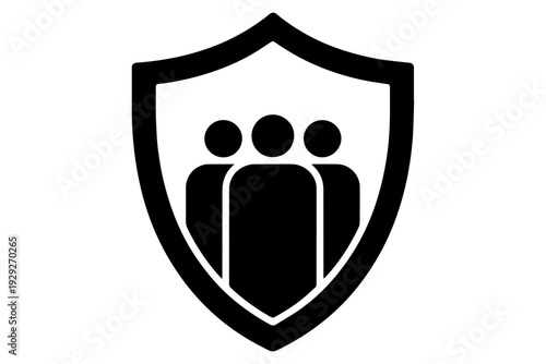 protection concept of a people with a shield  