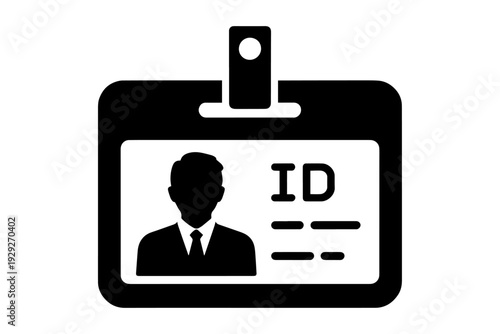 ID card with picture of person and name tag, symbol of identification and access