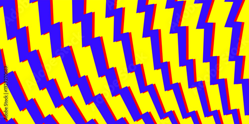 Dynamic Yellow and Blue Lightning Bolt Pattern Background.