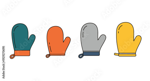 Oven Mitt Line art minimal bold color