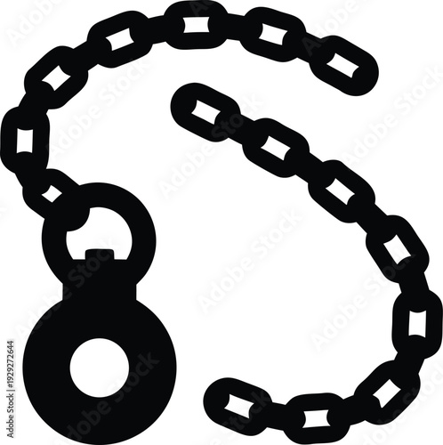 pocket watch chain loop silhouette vector illustration on transparent background