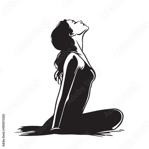 silhouette of a young woman