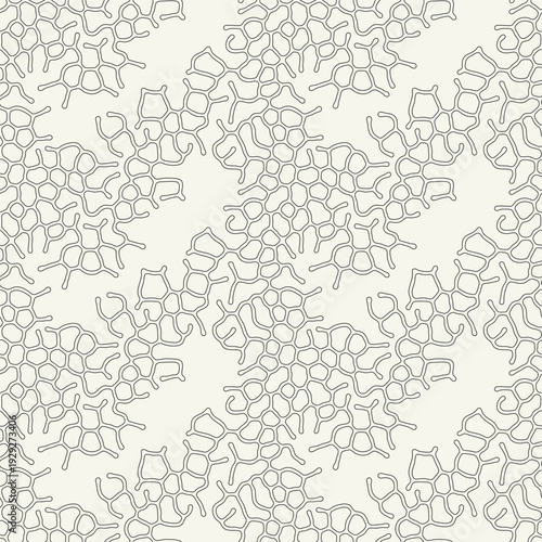 Vector seamless pattern. Free form organic shapes. Stylish structure of natural spots. Hand drawn abstract background. Can be used as swatch in Illustrator. Monochrome confused print.