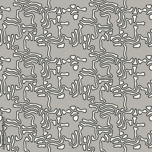 Vector seamless pattern. Modern stylish texture. Smooth natural maze. Repeating abstract tileable background. Compound organic shapes. Trendy surface design.