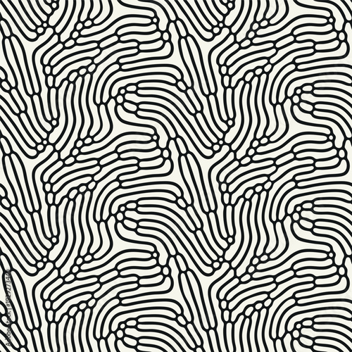 Vector seamless pattern. Free form organic shapes. Stylish structure of natural spots. Hand drawn abstract background. Can be used as swatch in Illustrator. Monochrome confused print.