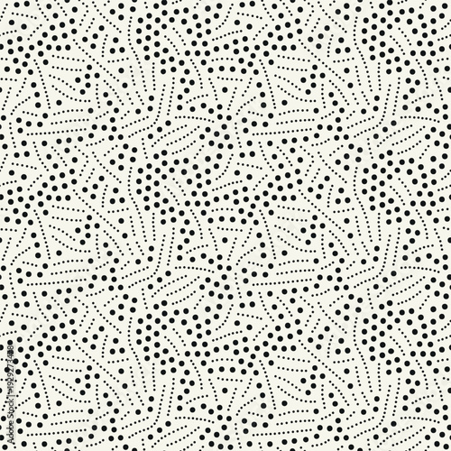 Vector seamless pattern. Free form organic shapes. Stylish structure of natural spots. Hand drawn abstract background. Can be used as swatch in Illustrator. Monochrome confused print.