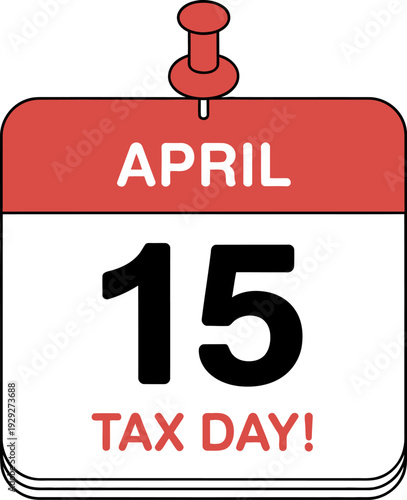 April 15 Tax Day Calendar Reminder Illustration