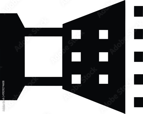 fluorescence filter cube silhouette vector illustration on transparent background