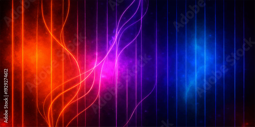 Neon Abstract Display: A dynamic neon abstract design of vibrant hues and fluid forms. Capturing the energetic intersection of light and color, showcasing artistic innovation