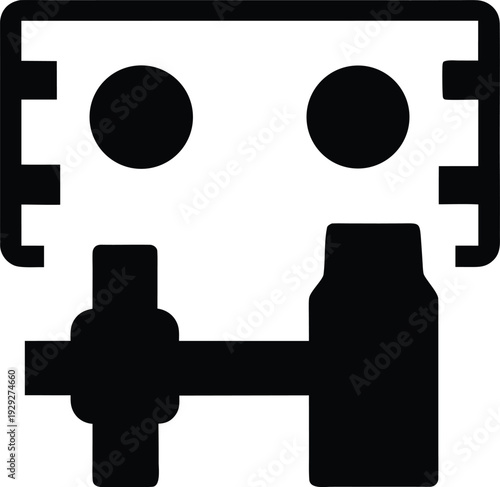 focus knob coarse fine silhouette vector illustration on transparent background