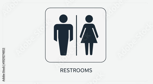 Public Restroom Signage for Male and Female Facilities in a Modern Setting