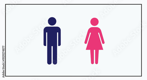 Simple illustration of male and female figures standing side by side in a straightforward graphic representation