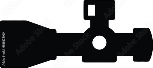 digital camera adapter on scope silhouette vector illustration on transparent background
