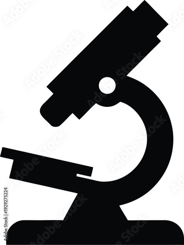 compound microscope side view silhouette vector illustration on transparent background