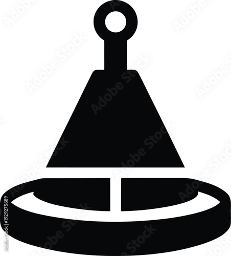 buoy floating with ring silhouette vector illustration on transparent background