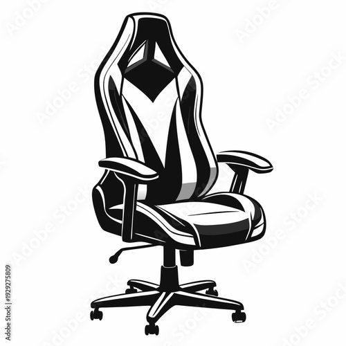 Stylish black and white gaming chair ergonomic design comfortable seating office chair