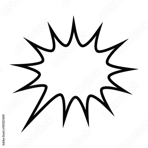 Explosion Shape Outline: A dynamic graphic, an explosion shape illustration ready to enhance your design or messaging.