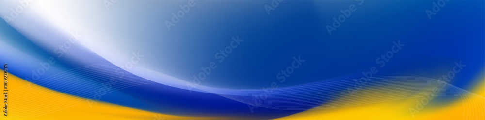 Fototapeta premium Bold Blue and Yellow Dynamic Wave Banner
