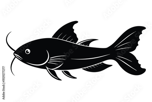 corydoras catfish silhouette line art vector illustration