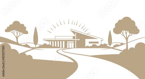 Modern Minimalist House with Clean Lines.