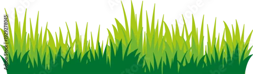 Panel kuchenny z motywem Lush Green Grass Border Cartoon Vector Background on isolated transparent background