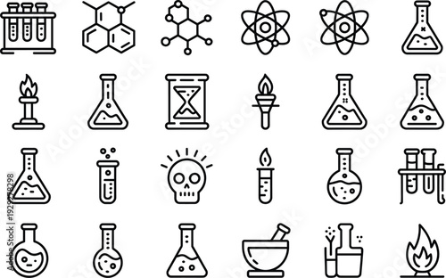 Black and white chemistry laboratory science test tubes chemistry, laboratory, black and white, science, test tubes, beakers, flasks, atom, molecules, skull, fire, mortar and pestle, black, white, tes
