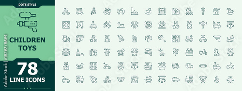 Children Toys icon. Trendy minimal icons. Toy linear icon collection. Included game, ball, toy, play, children and more.